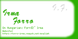 irma forro business card